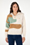 Women's Cream V-Neck Sweater 50293108-Vr071 - 3