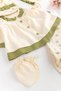 Frill Collar Front Buttoned Floral Baby Girl 5 Piece Hospital Outlet Baby Set - 3