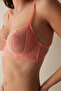 Salmon Color Underwire Non-Pad Lace Detailed Bra - 5