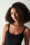 Black Undershirt with Cotton Lace Detail - 3