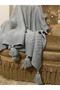 Sepet Knitwear Knitted Tv Blanket with 10 Tassels Gray |   130X170 Leg Shawl-Seat Shawl and Decoration - 6