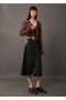 Leather Look Midi Skirt - 2