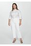 White Straight Cut Crop Jeans - 7