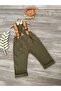 Khaki Orange Little Prince Baby Boy Pants Salopet
