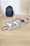 Leather Handle Felt Shoe Organizer, Travel Bag Compatible, 35x22x40cm, Cream Color - 5