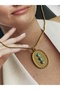 Vip Series - Turquoise Stone Oval Anti-Tarnish Steel Women's Gold Necklace - 6
