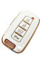 Hyundai Ix35 Tucson Santa Fe Sonata Elantra Compatible Smart Remote Control Case Auto Keychain White Gold - 2