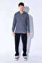 Oversize Half Zippered Knitted Pattern Soft Textured Men's Sweater |   Anthracite Manw 519913 -1 - 6