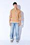 Oversize Half Zippered Knitted Pattern Soft Textured Men's Sweater |   Mink Manw 519913 -1 - 7