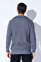 Oversize Half Zippered Knitted Pattern Soft Textured Men's Sweater |   Anthracite Manw 519913 -1 - 5