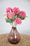 Artificial Flower 7-Branch Garnished Chicory Bunch 35 cm Fuchsia - 3