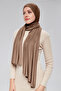 Women's Hijab Luxury Combed Cotton Shawl – Non-Slip, Soft, Four Seasons Use Shawl Chocolate - 3