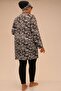 1727 Model - Large Size Black Hijab Swimsuit Set, Long Sleeve and Leaf Pattern - 7
