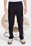 High Quality Comfortable Fit Zippered Pockets Three Threaded Ribbed Men's Sweatpants 2590-Navy Blue