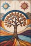 Paris Collection Tree of Life Themed Ethnic Detail Patterned Vintage Decorative Carpet 82 - 3