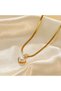 Venetian Pearl Heart Necklace Italian Chain Steel Gold |   Mother's Day Gift |   Woman - 6