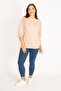 Women's Large Size Powder Shoulder Gather Detailed Capri Sleeve Sweatshirt 65n34802 - 4