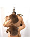Brown Soft Textured Plush Women's Sleeve - 2