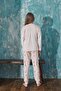 Salmon Macoron Patterned Exclusive Velvet Girl's Pajama Set - 5