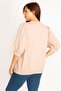 Women's Large Size Powder Shoulder Gather Detailed Capri Sleeve Sweatshirt 65n34802 - 5