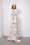 White Floral Linen Dress - 5