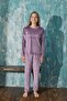 Lilac Wild Patterned Exclusive Velvet Girl's Pajama Set - 3