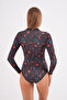 Zipped Long-Sleeved Swim Trunks Jumpsuit Swimsuit - 3