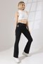 Black Women's High-Waist Shaping / Sculpting Double Pocketed Flare Bootcut Leggings - 4