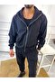 Zippered Coat Parachute Fabric Water and Wind Resistant Hooded Sports Jacket Tracksuit Top Coat - 4