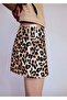 Leopard Denim Mini Skirt - 6