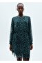 Patterned Short Dress - 7