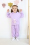 Girl's Teddy Bear Toy 3 Thread Ribbed Hooded Tracksuit Set - 3
