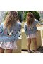 Girl's Jeans Jacket Back Embroidery Detail Denim Jacket Coat - 4