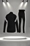 Women's Black Special Supra Combed Cotton Casual and Walking Tracksuit Set (S-3Xl) - 4
