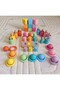 Montessori Matching Board Cylinder Ring Peg Baby Bowl Cube Set - 9 Colors - 5