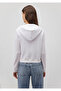 Hooded Zippered White Sweatshirt 1610730-620 - 4