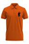 Hunter Dog Hunting Printed Regular Fit 100% Cotton Orange Polo Neck T-Shirt