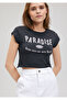 Printed Anthracite T-Shirt Slim Fit / Slim Fit 1612328 -70087 - 2