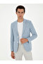 Light Blue Slim Fit Linen Blended Jacket 50284659 -Vr003 - 3