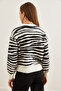 Women's Zebra Black Soft Textured Thick Knitwear Sweater Kzk- 19000848 - 6
