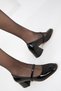 Black Patent Leather Women's Classic Heeled Shoes 19721 - 5