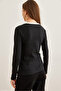Women's Black and White Collar Detailed Raised Lycra Blouse Blz- 19002746 - 2