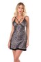 Leopard short Satin Nightgown 8101 - 2