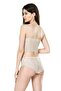 Ivory Bustier Triple Satin Nightgown Babydoll Shorts Set 7655 - 3