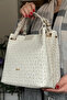 Women's Braided 4 Compartment Shoulder Bag and Handbag As2180 Cream