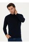 Navy Blue Quarter Fisherman Knitwear Sweater 50270172-Vr033 - 3