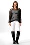 Long Sleeve Zübeyde Autumn and Winter Openwork Knitwear Blouse Black Syh