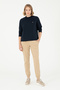 Women's Navy Blue Crew Neck Sweatshirt 50296903-Vr033 - 4