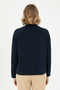 Women's Navy Blue Crew Neck Sweatshirt 50296903-Vr033 - 5