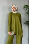 Metal Buttoned Knitwear Set Oil Green - 2